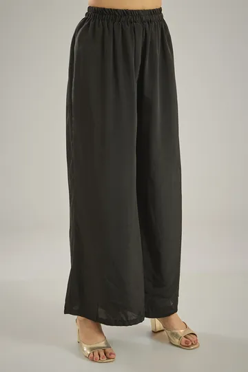 Black Crepe Sequins & Crystal Hand Embroidered Kaftan Set image 3