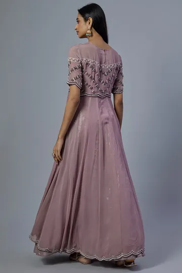 Blush Pink Embroidered Anarkali Set image 2