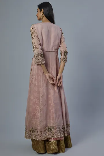Blush Pink Embroidered Anarkali Set image 2