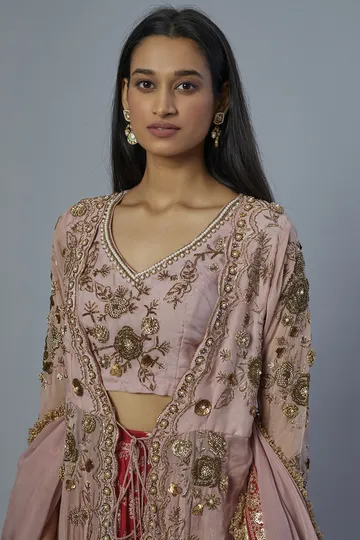 Blush Pink Embroidered Anarkali Set image 4