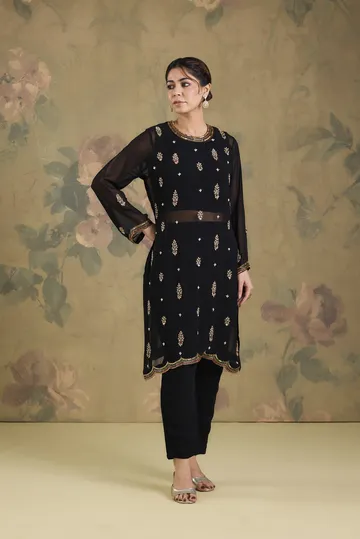 Georgette Fabric Coordset With Stone Work