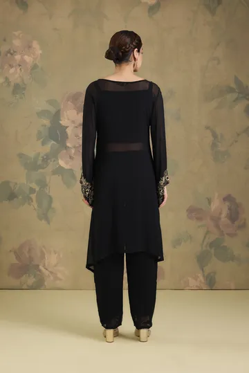 Indowestern Coordset In Georgette With Handwork image 2