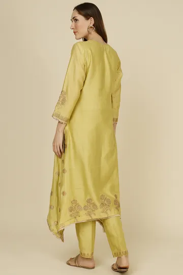 Lime Gota Embroidered Kurta Set image 2