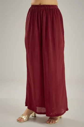 Maroon Crepe Sequins & Crystal Hand Embroidered Kaftan Set image 3