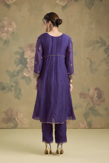 Mul Chanderi Yoke Embroidered Anarkali image 2